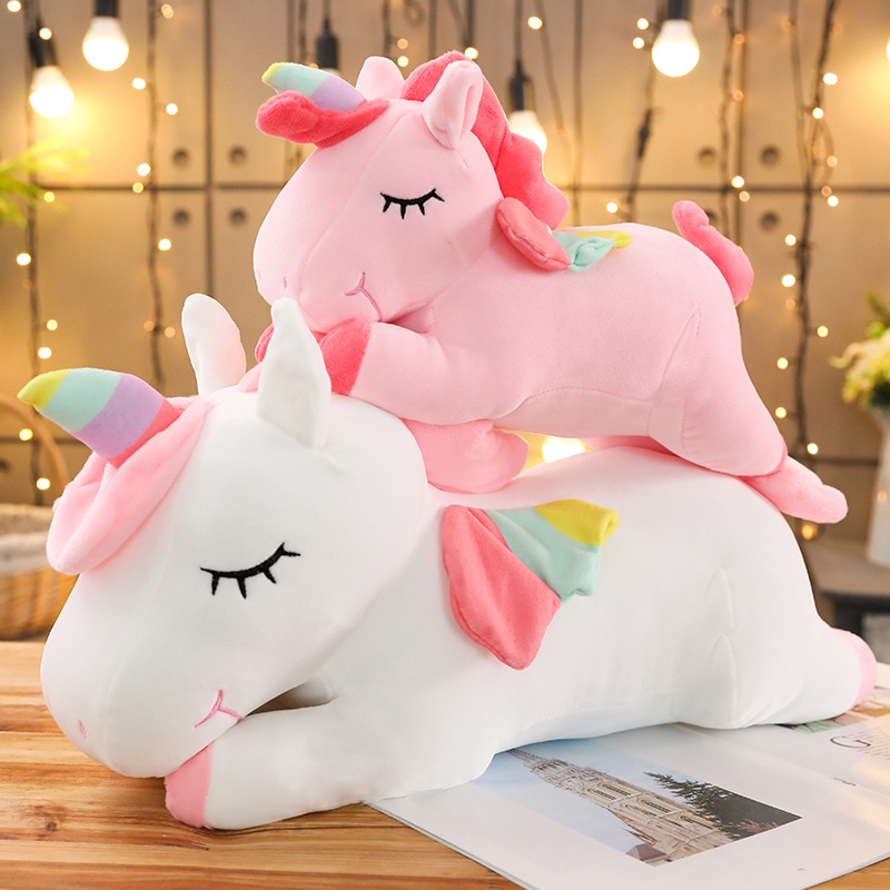 25 100CM Kawaii Giant Unicorn Plush Toys Cute Stuffed Animal Soft Sleep Pillow Cushion Horse Doll 1
