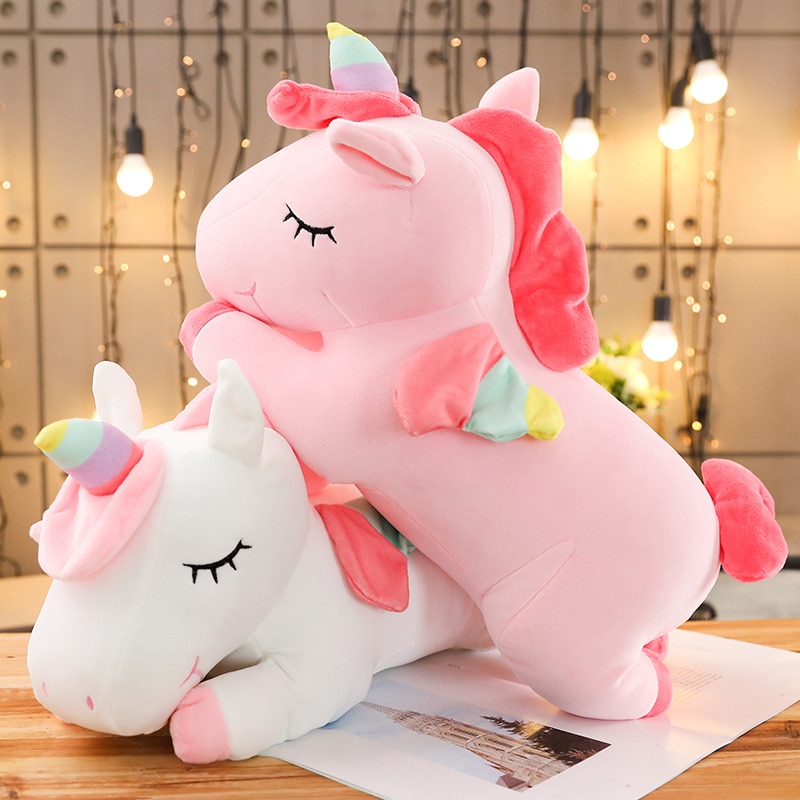 25 100CM Kawaii Giant Unicorn Plush Toys Cute Stuffed Animal Soft Sleep Pillow Cushion Horse Doll 3
