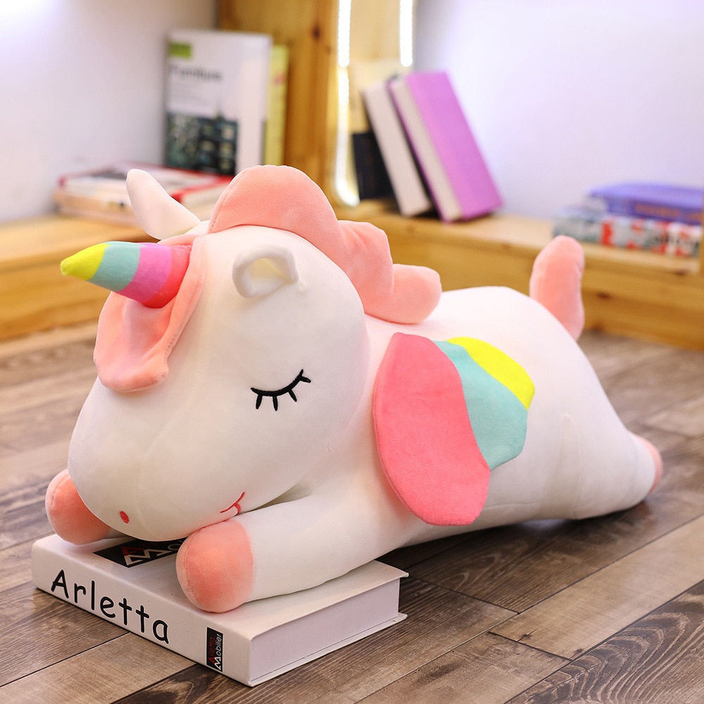 25 100CM Kawaii Giant Unicorn Plush Toys Cute Stuffed Animal Soft Sleep Pillow Cushion Horse Doll 5