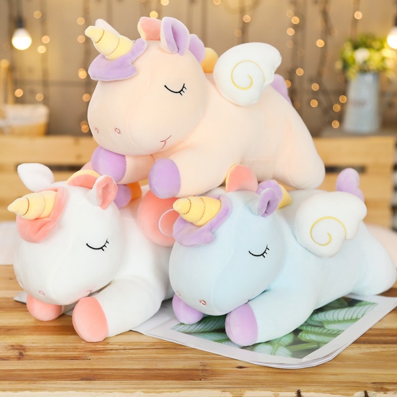 Kawaii40 80cm Giant Unicorn Plush Toy Soft Stuffed Unicorn Cute Dolls Animal Horse Toys For Children 2