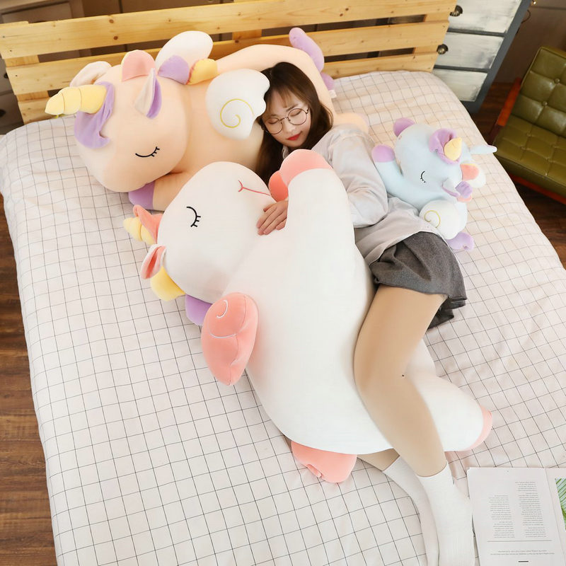 Kawaii40 80cm Giant Unicorn Plush Toy Soft Stuffed Unicorn Cute Dolls Animal Horse Toys For Children 3
