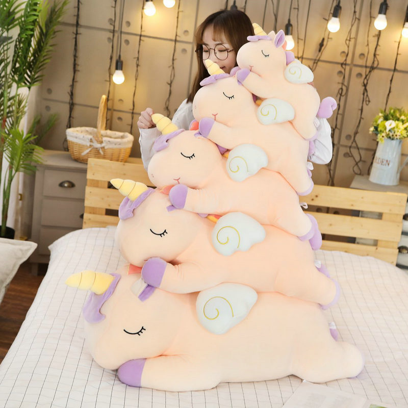 Kawaii40 80cm Giant Unicorn Plush Toy Soft Stuffed Unicorn Cute Dolls Animal Horse Toys For Children