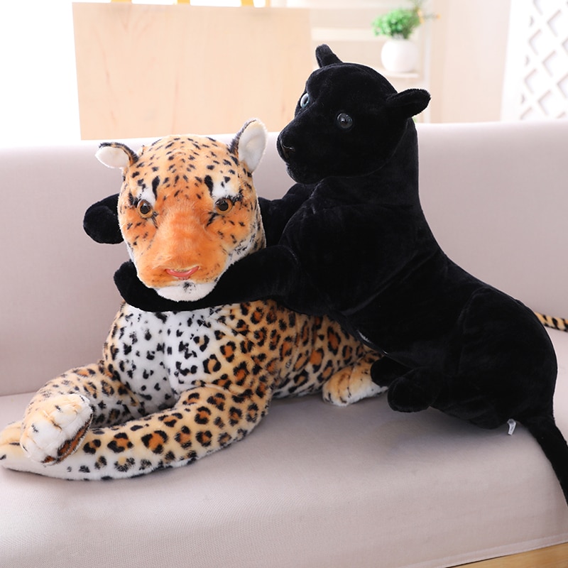 30 120cm Giant Black Leopard Panther Plush Toys Soft Stuffed Animal Pillow Animal Doll Yellow White 1