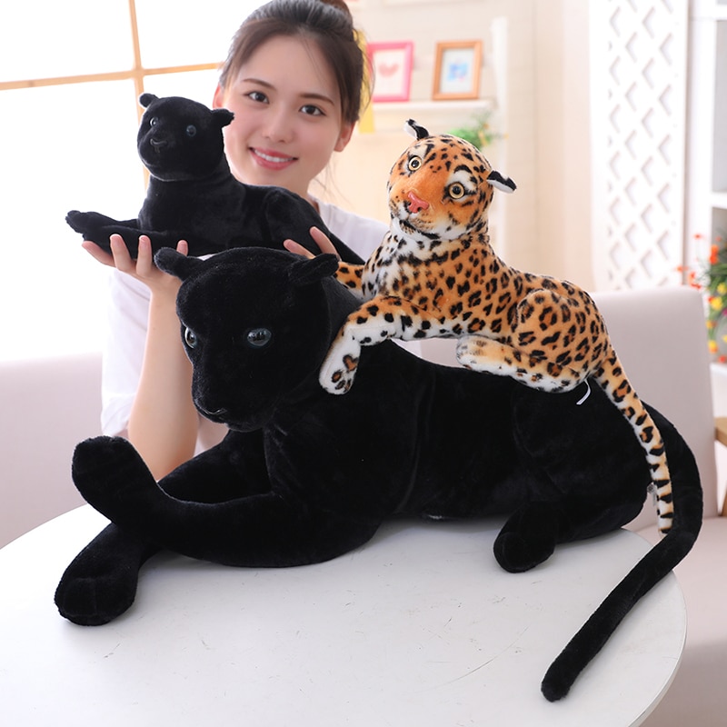 30 120cm Giant Black Leopard Panther Plush Toys Soft Stuffed Animal Pillow Animal Doll Yellow White