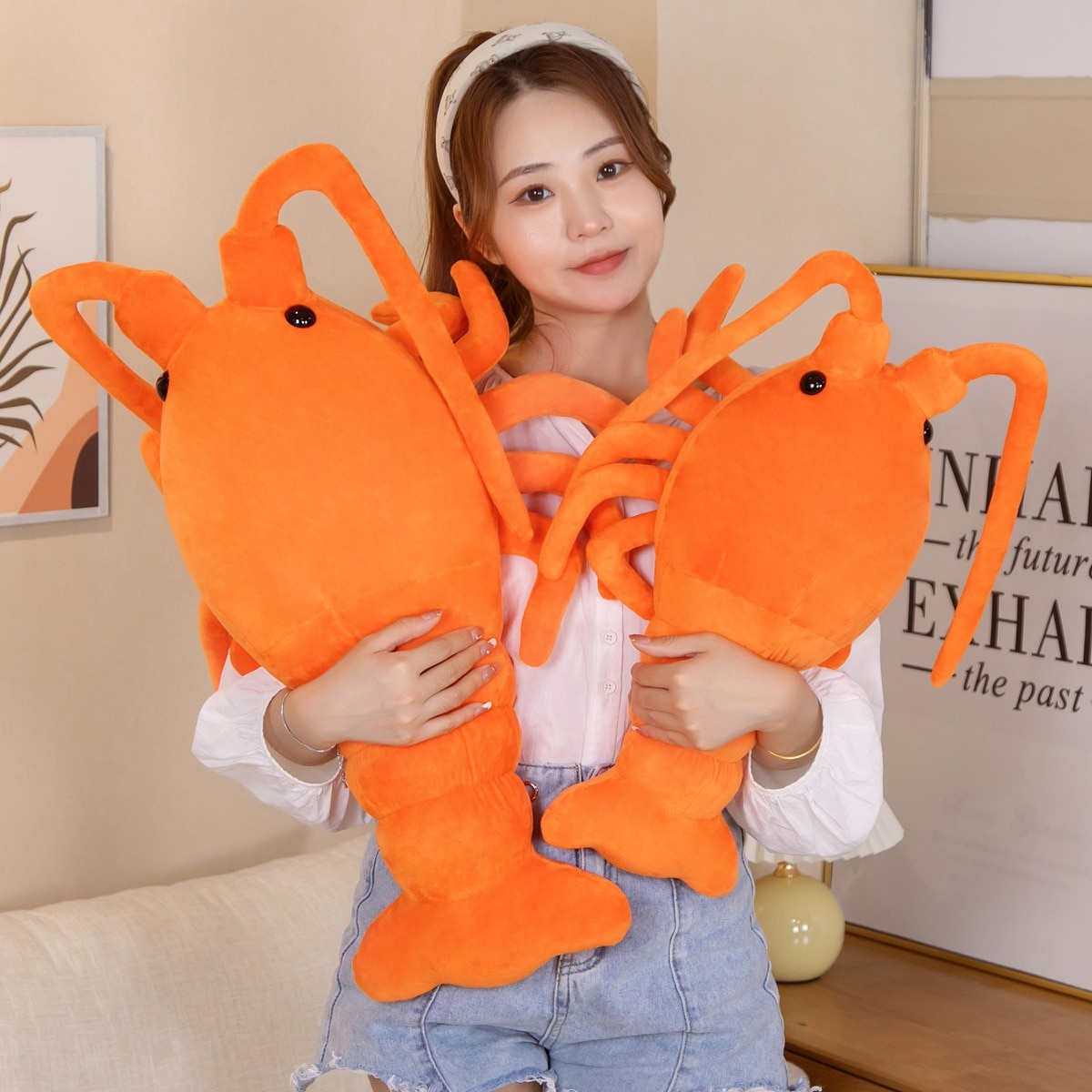 50 65cm Creative Simulation Lobster Plush Toy Lifelike Crayfish Doll Soft Stuffed Animal Shrimp Pillow Birthday 5
