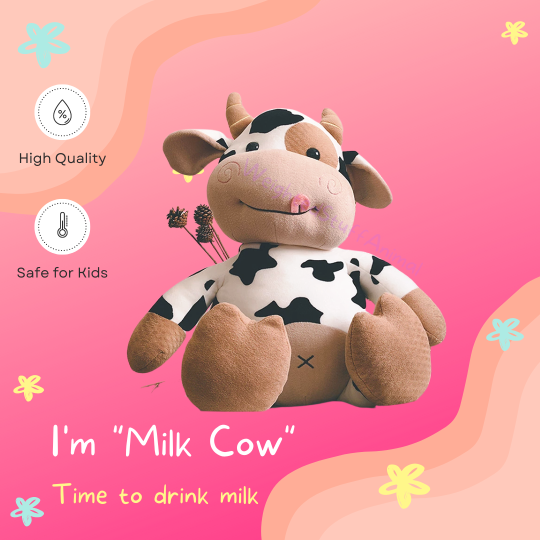 Milk Cow 35cm Plush Toy Animal Stuffed Doll - Weighted Stuffed Animal