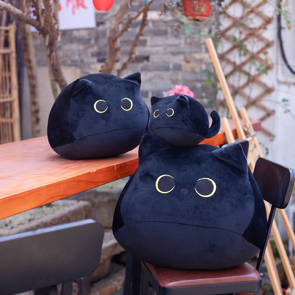 8 40CM Kawaii Black Cat Pillow Plush Doll Toys Cute High Quality Cartoon Animal Gifts for 5