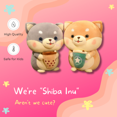 shiba-inu-holding-milk-tea-plush-toy-soft