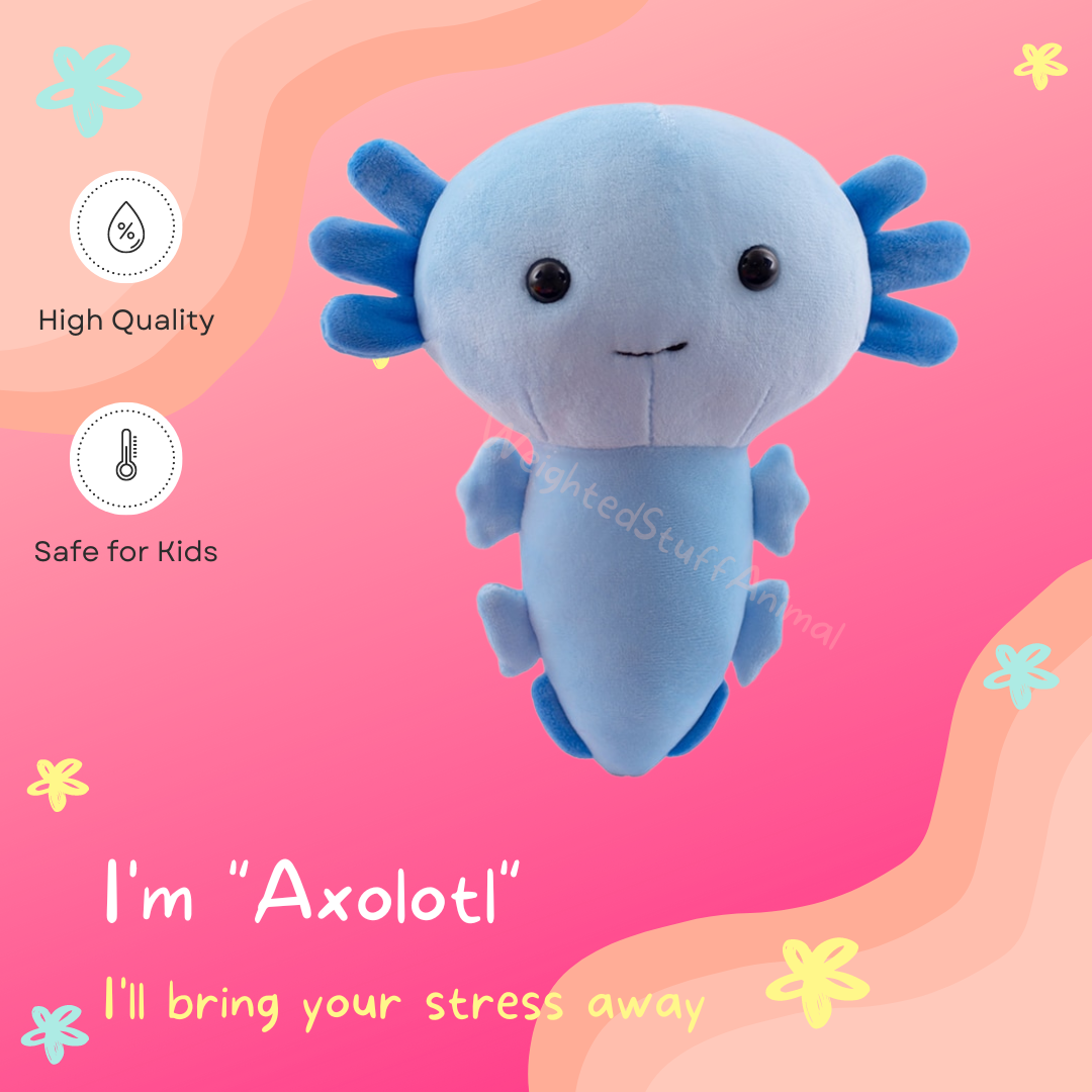 20cm Kawaii Axolotl Plush Toy Stuffed Plushie - Weighted Stuffed Animal