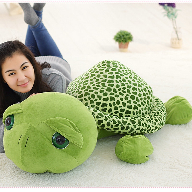 20 100cm Cute Super Green Big Eyes Stuffed Tortoise Doll Turtle Animal Plush Toy Baby Kids 3
