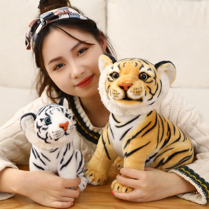 23cm Simulation Baby Tiger Plush Toy Stuffed Soft Wild Animal Forest Tiger Pillow Dolls For Kids 2