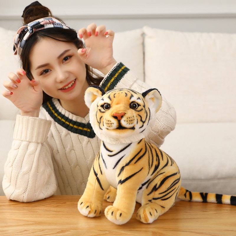 23cm Simulation Baby Tiger Plush Toy Stuffed Soft Wild Animal Forest Tiger Pillow Dolls For Kids 3