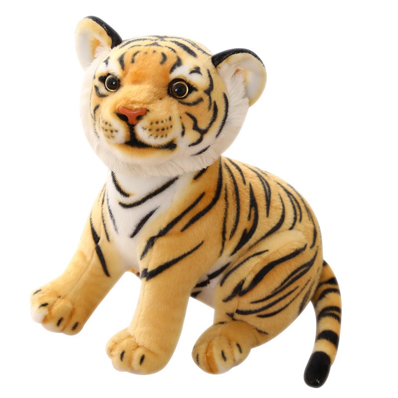 23cm Simulation Baby Tiger Plush Toy Stuffed Soft Wild Animal Forest Tiger Pillow Dolls For Kids 4
