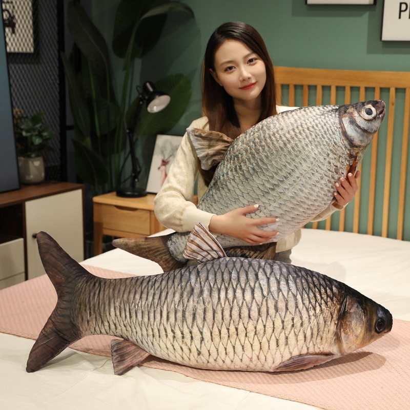 30 100cm Simulation Funny Fish Plush Toys Stuffed Soft Animal Carp Plush Pillow Creative Sleep Cushion 1