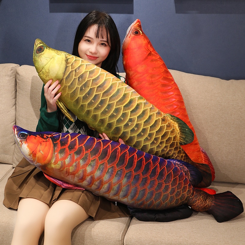 30 100cm Simulation Funny Fish Plush Toys Stuffed Soft Animal Carp Plush Pillow Creative Sleep Cushion 5