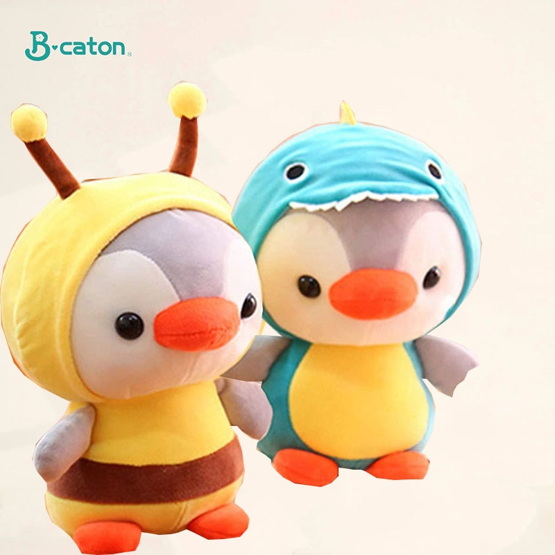 Kawaii Plush Toy Penguin Turn To Dinosaur Frog Unicorn Bee Stuffed Doll Cartoon Animal Birthday Christmas 5