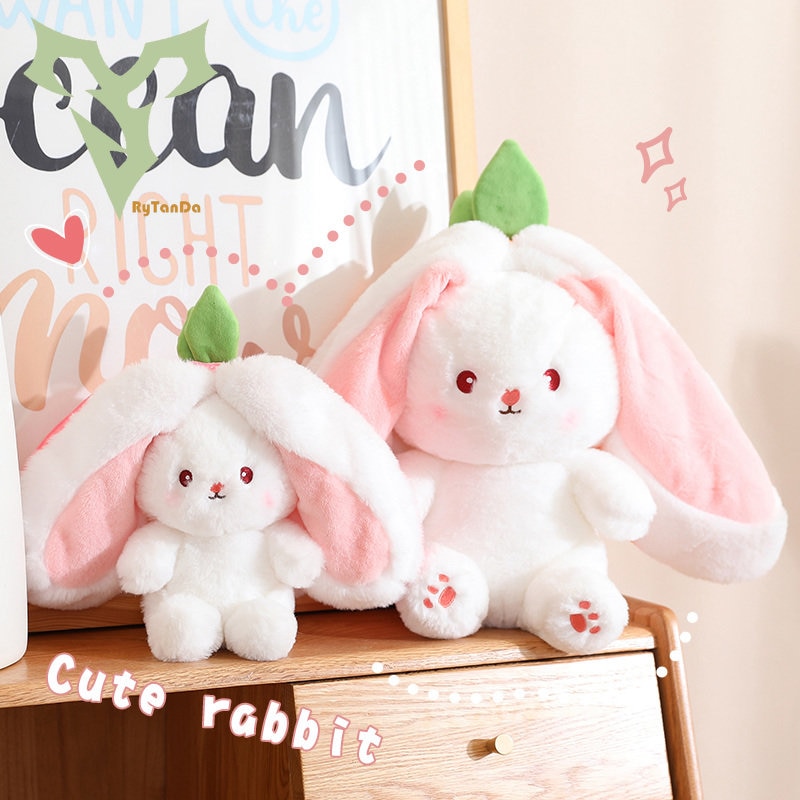 Kawaii Reversible Fruit Rabbit Plush Toy Soft Stuffed Fruit Transformed Into Bunny Animal Plushie Doll Girlfriend 2