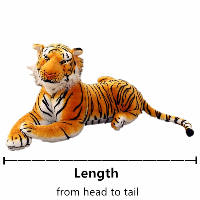Length including tail Big Tiger Plush Toy Soft Stuffed Animals Simulation White Tiger Jaguar Doll Children 5