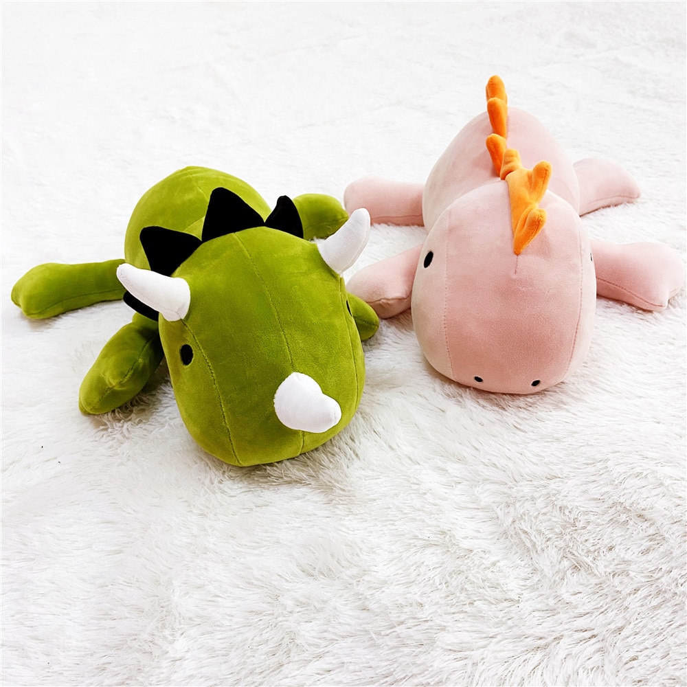 New Styles Pink Green 25 80CM Dinosaur Weighted Plush Toy Stuffed Dinosaur Cute Sleep Pillow Doll 1