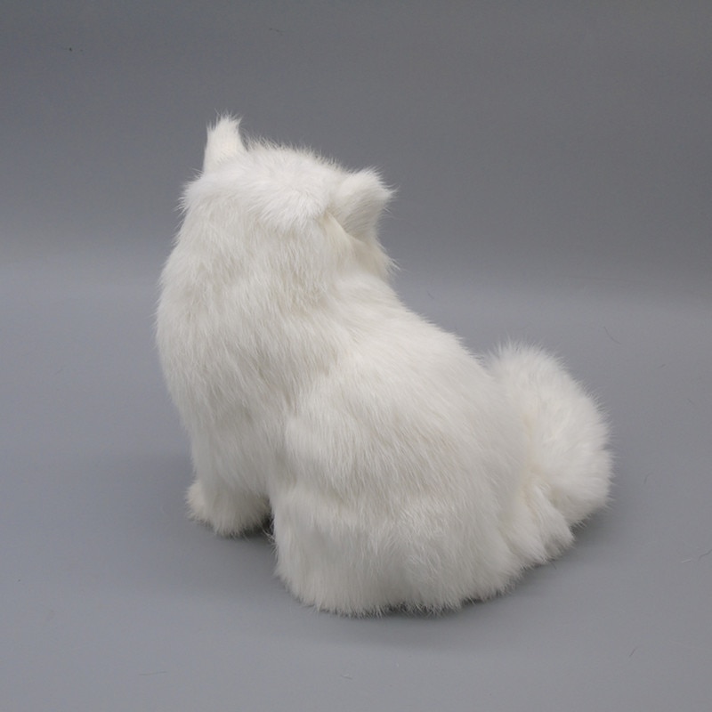 Realistic White Persian Cats Stuffed Toys Simulation Cat Dolls Table Decor Gift for Kids Boys Girls 2