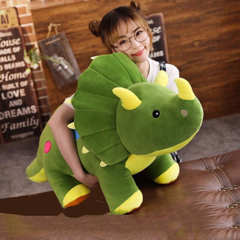 40 60cm Triceratops Dinosaur Plush Toys Cartoon Stuffed Animal Doll Soft Pink Blue Green Dino For 2