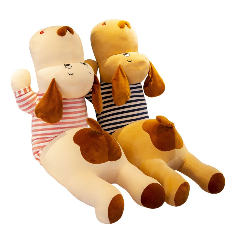 50 130cm New Soft Body Couple Striped Big Dog Doll Stuffed Animal Home Decoration Sofa Pillow 1