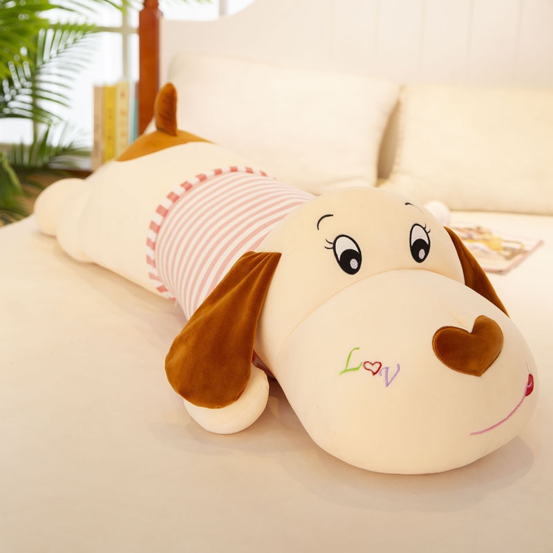 50 130cm New Soft Body Couple Striped Big Dog Doll Stuffed Animal Home Decoration Sofa Pillow 5