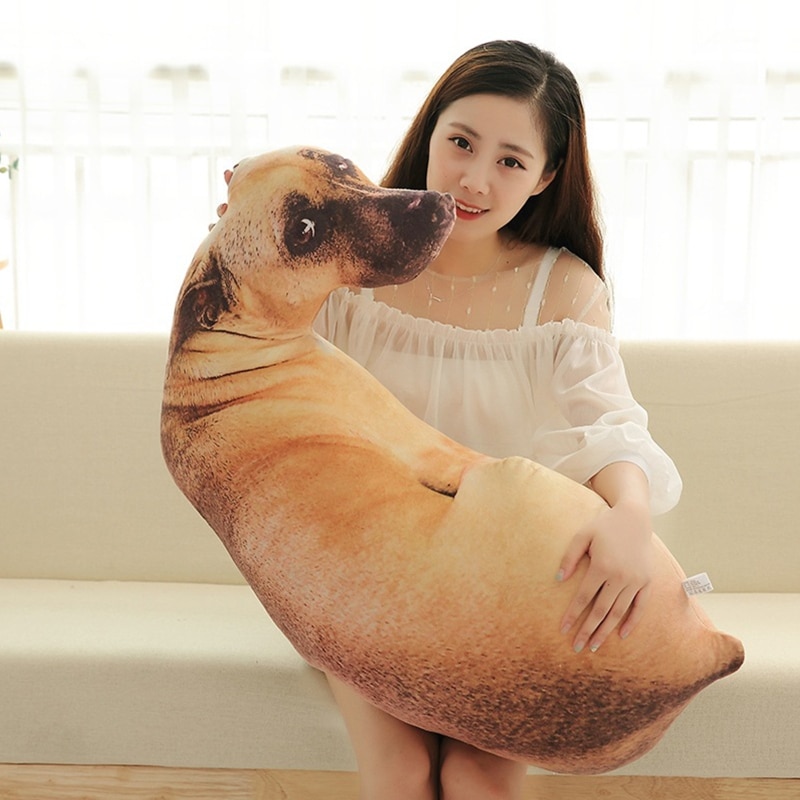 50cm Cute 3D Bend Dog Shape Pillow Stuffed Plush Animals 20In Sleeping Soothing Dolls Toys Baby 2