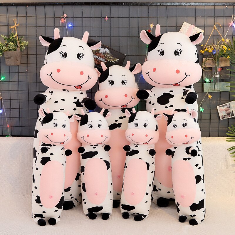 Cute Stuffed Animal Cattle Doll Soft Plush Toys Cow Long Cushion Pillows Gifts 1