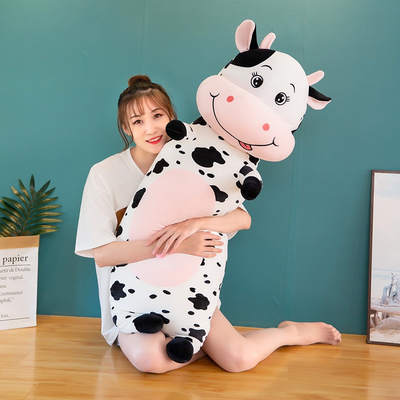 Cute Stuffed Animal Cattle Doll Soft Plush Toys Cow Long Cushion Pillows Gifts 3