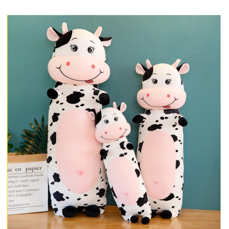 Cute Stuffed Animal Cattle Doll Soft Plush Toys Cow Long Cushion Pillows Gifts 5