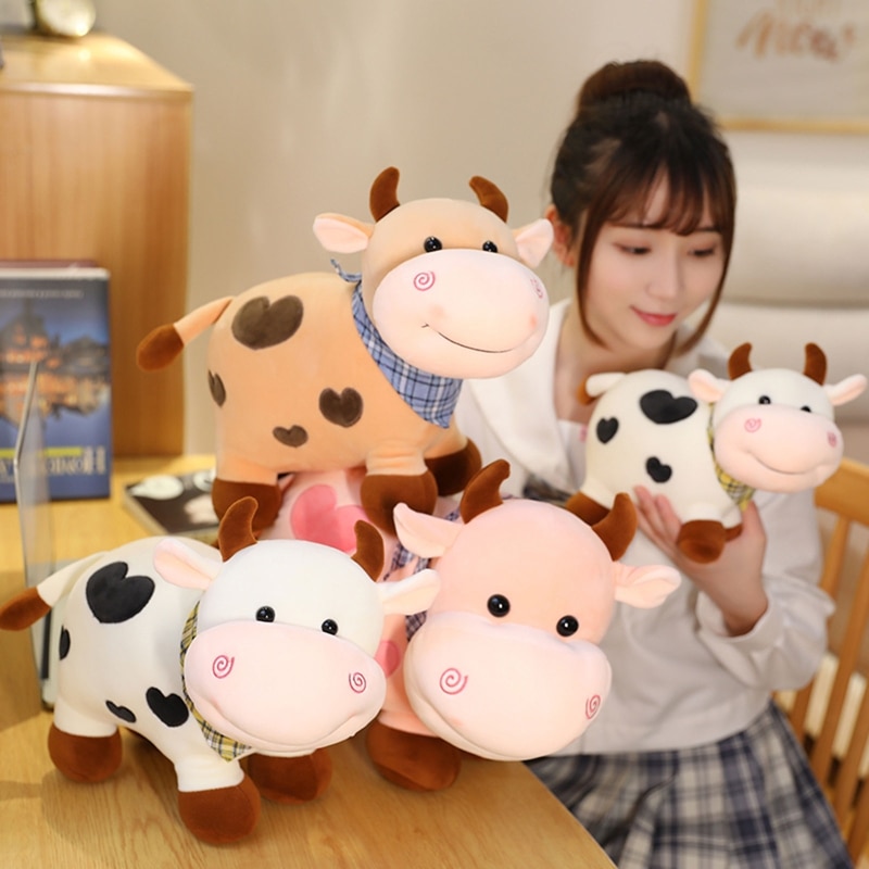 Dairy Cow Stuffed Animal Emotion Appease Plush Pillow Girls Boys Favor 28cm 11 1