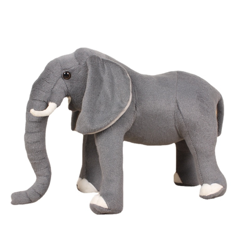 Gray Elephant Plush Toy Cartoon Simulation Standing Elephant Stuffed Animals Children Toys Doll Photography Props Bed 4