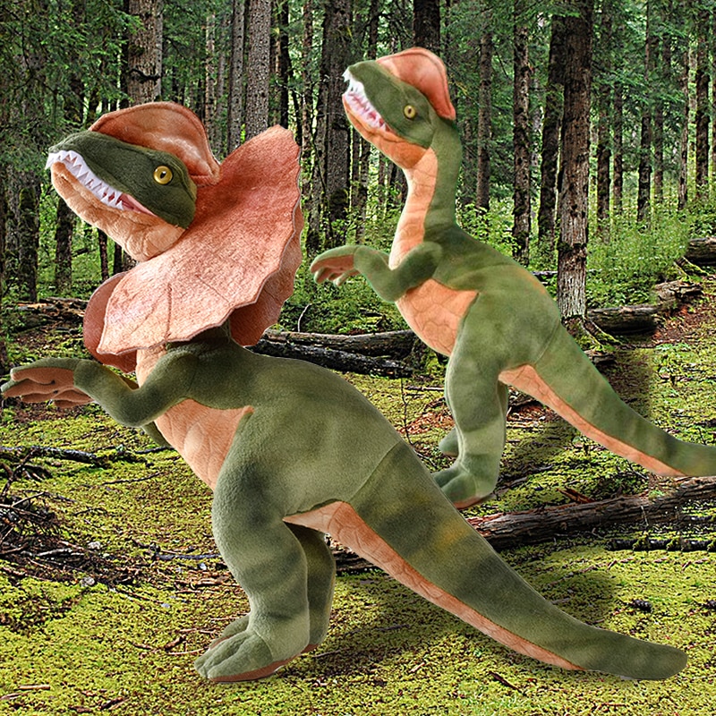 Jurassic Park Dilophosaurus Dinosaur Plush Toy Double Crested Lizard Figure Stuffed Toy Cool Kids Gift for 1
