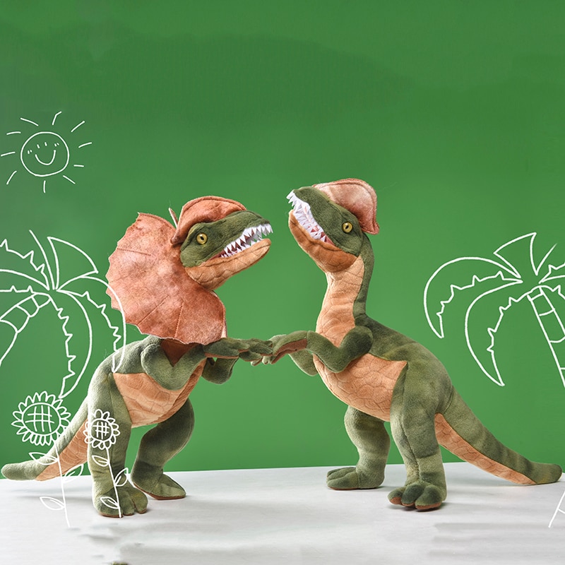 Jurassic Park Dilophosaurus Dinosaur Plush Toy Double Crested Lizard Figure Stuffed Toy Cool Kids Gift for 2