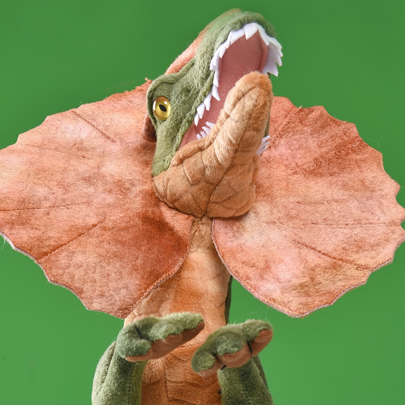 Jurassic Park Dilophosaurus Dinosaur Plush Toy Double Crested Lizard Figure Stuffed Toy Cool Kids Gift for 4
