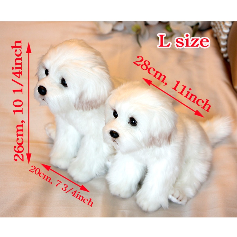 Maltese Stuffed Dog Dolls Plush Toy Cute Simulation Pets Fluffy Baby Birthday Gifts Christmas Children Malzis 3